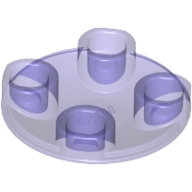 Lego destička kulatá 2x2 hladká invertovaná, průhledná purpurová (6177942, 6254636)